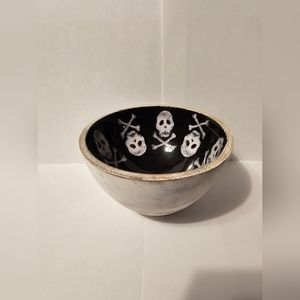 Wooden skull bowl